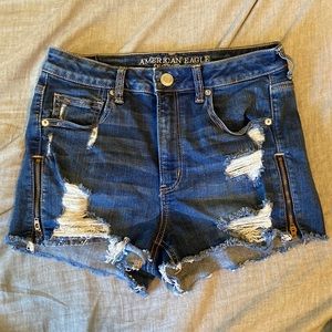 Super High Rise Shortie American Eagle jean shorts size 8
